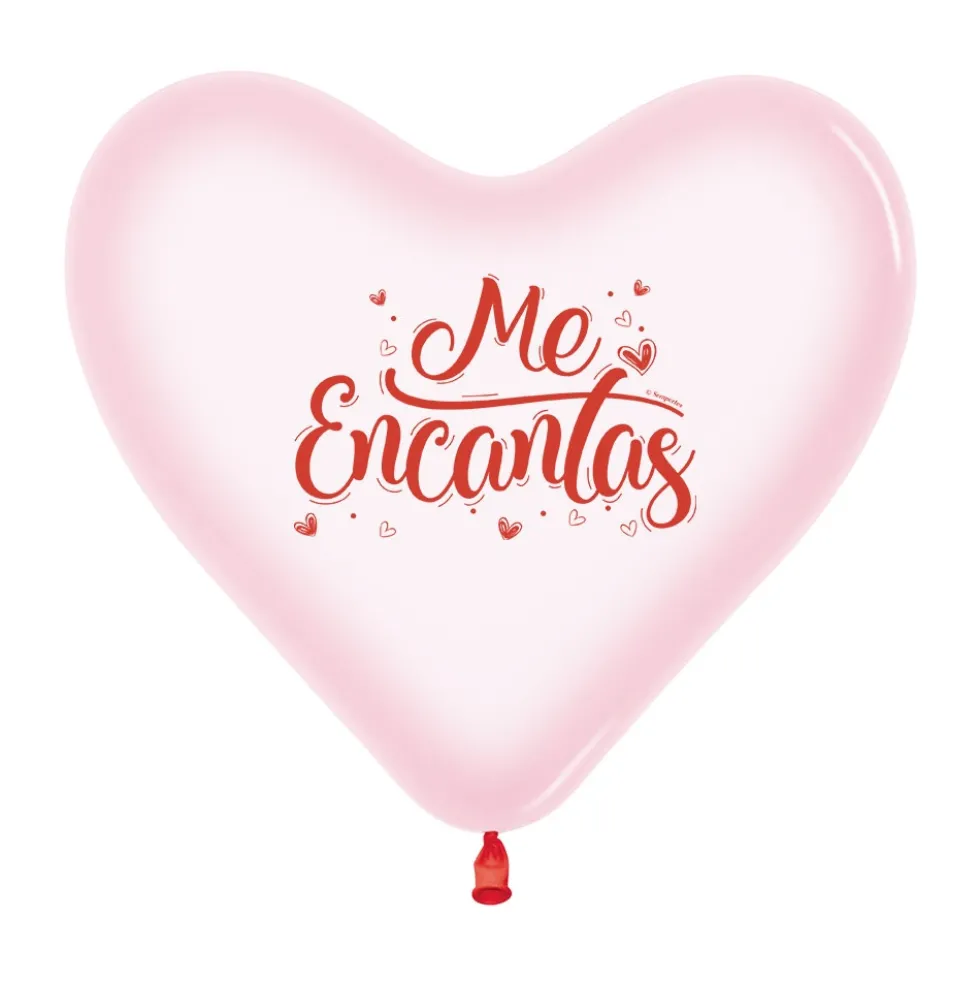 Set de 12 Globos Corazón Me Encantas 30 cm