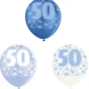 Set de 6 Globos 50 Cumpleaños Azul 30 cm