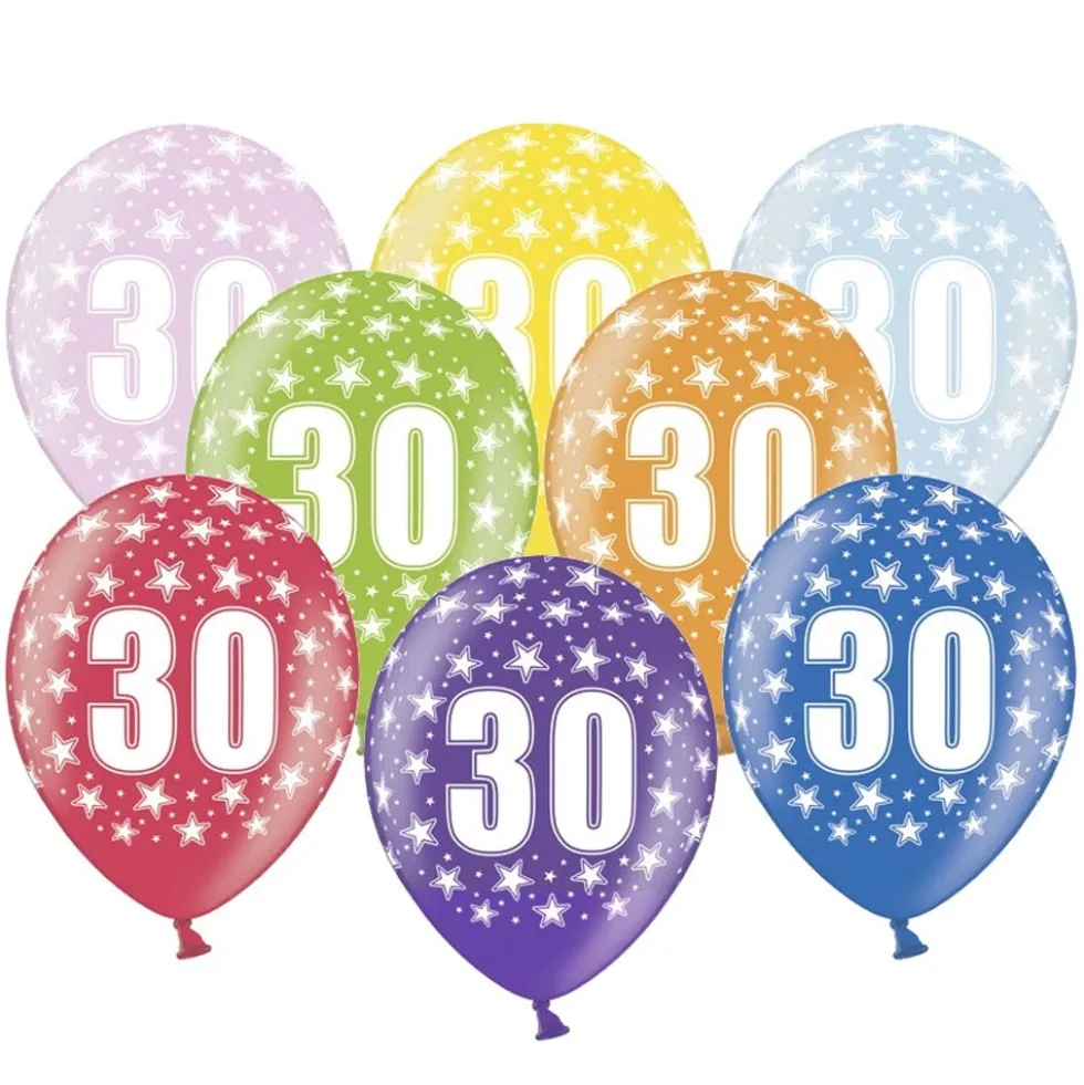 Set de 6 Globos 30 Cumpleaños 30 cm
