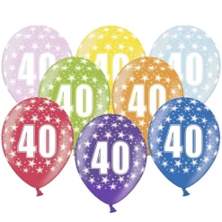 Set de 6 Globos 40 Cumpleaños 30 cm