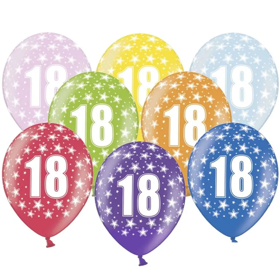Set de 6 Globos 18 Cumpleaños 30 cm