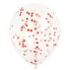 Set de 6 Globos Transparentes con confeti Rojo Rubí