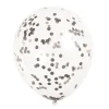 Set de 6 Globos Transparentes con Confeti Negro