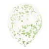 Set de 6 Globos Transparentes con Confeti Verde Lima