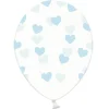 Set de 6 Globos Transparentes con Corazones Celestes