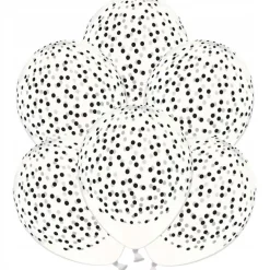 Set de 6 Globos Transparentes con Puntitos Negros
