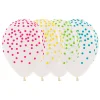 Set de 12 Globos Transparentes con Lunares Multicolor