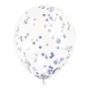 Set de 6 Globos Transparentes con Confeti Azul Royal