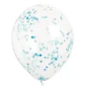 Set de 6 Globos transparentes con Confeti Azul