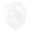 Set de 6 Globos Transparentes con Confeti Blanco
