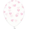 Set de 6 Globos Transparentes con Corazones Rosas