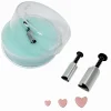Set de 3 mini Cortadores Metálicos corazón con Expulsor