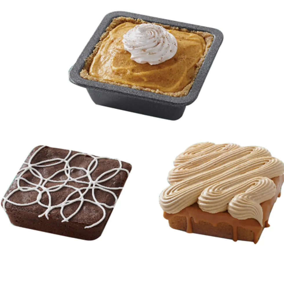 Set de 4 mini moldes cuadrados para tartas