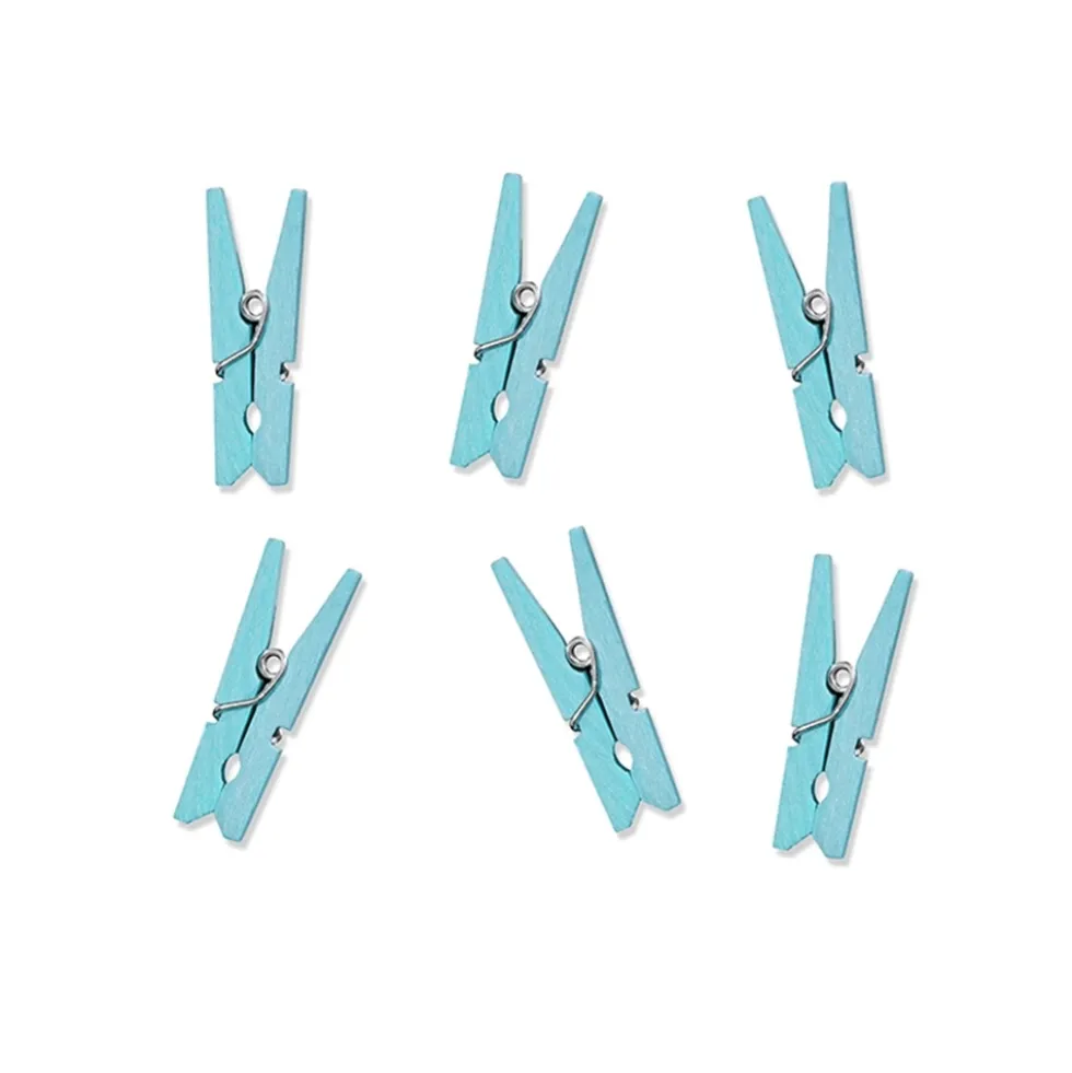 Set de 20 Mini Pinzas Azul Cielo