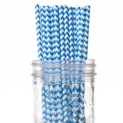 Set de 25 pajitas azul chevron