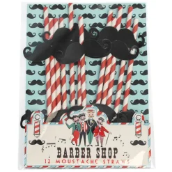 Set de 12 Pajitas Barber Shop
