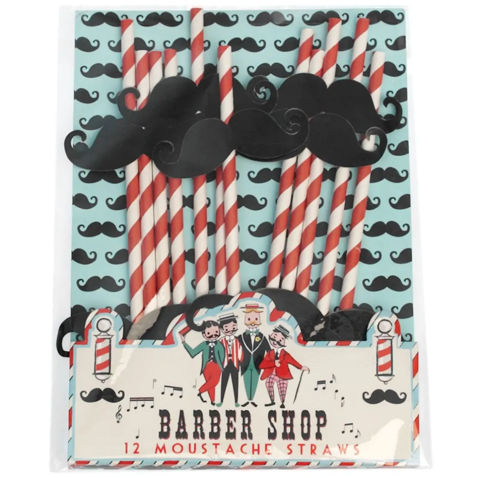 Set de 12 Pajitas Barber Shop
