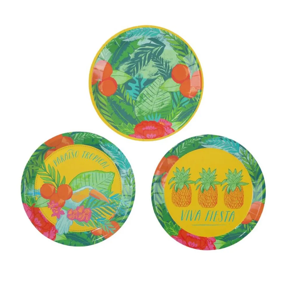 Set de 12 Platos para canapé Fiesta Tropical
