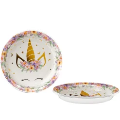 Set de 6 Platos Unicornio 17 cm