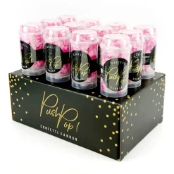 Set de 12 Push Pop Confetti Rosa Mix