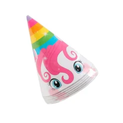 Set de 6 Sombreros Cono Unicornio