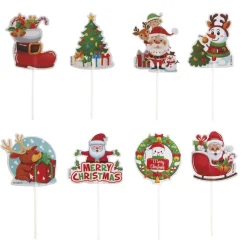 Set de 48 Toppers Surtidos de Navidad 6 cm - Dekora