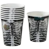 Set de 8 vasos de papel esqueleto