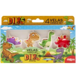 Set de 4 Velas Dinosaurios