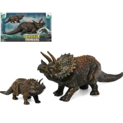 Set 2 Dinosaurios Triceratops Madre y Cría
