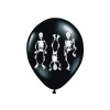 Set 6 Globos Negros con Esqueletos 30 cm