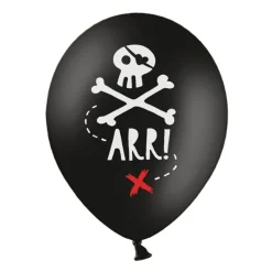 Set 6 Globos Negros Pirata 30 cm