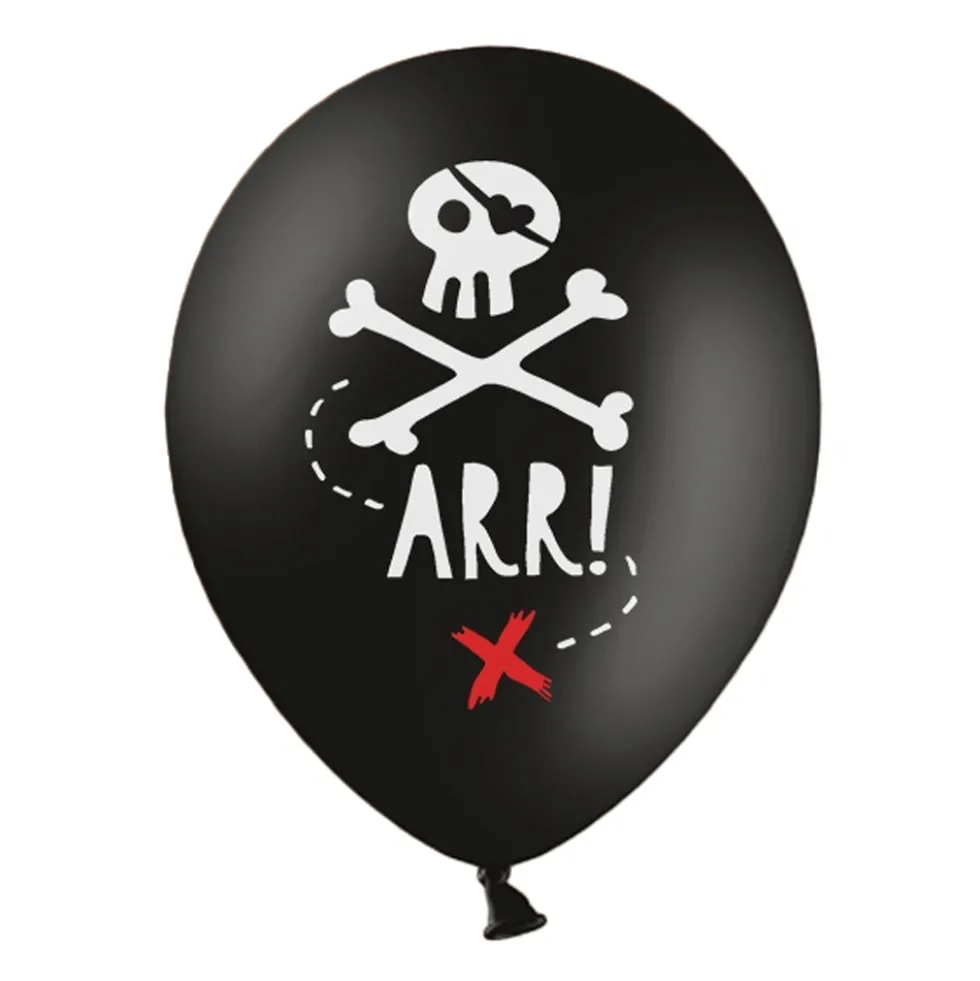 Set 6 Globos Negros Pirata 30 cm