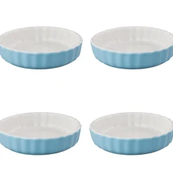 Set 4 Moldes de Cerámica Color Azul para Tartaletas 12,5 cm