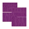 Set 4 moldes de silicona letras y números