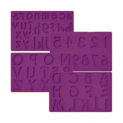 Set 4 moldes de silicona letras y números
