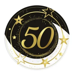 Set 6 Platos 50 Cumpleaños 23 cm