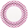 Set 8 Platos Escamas Rosa y Blanco 22 cm