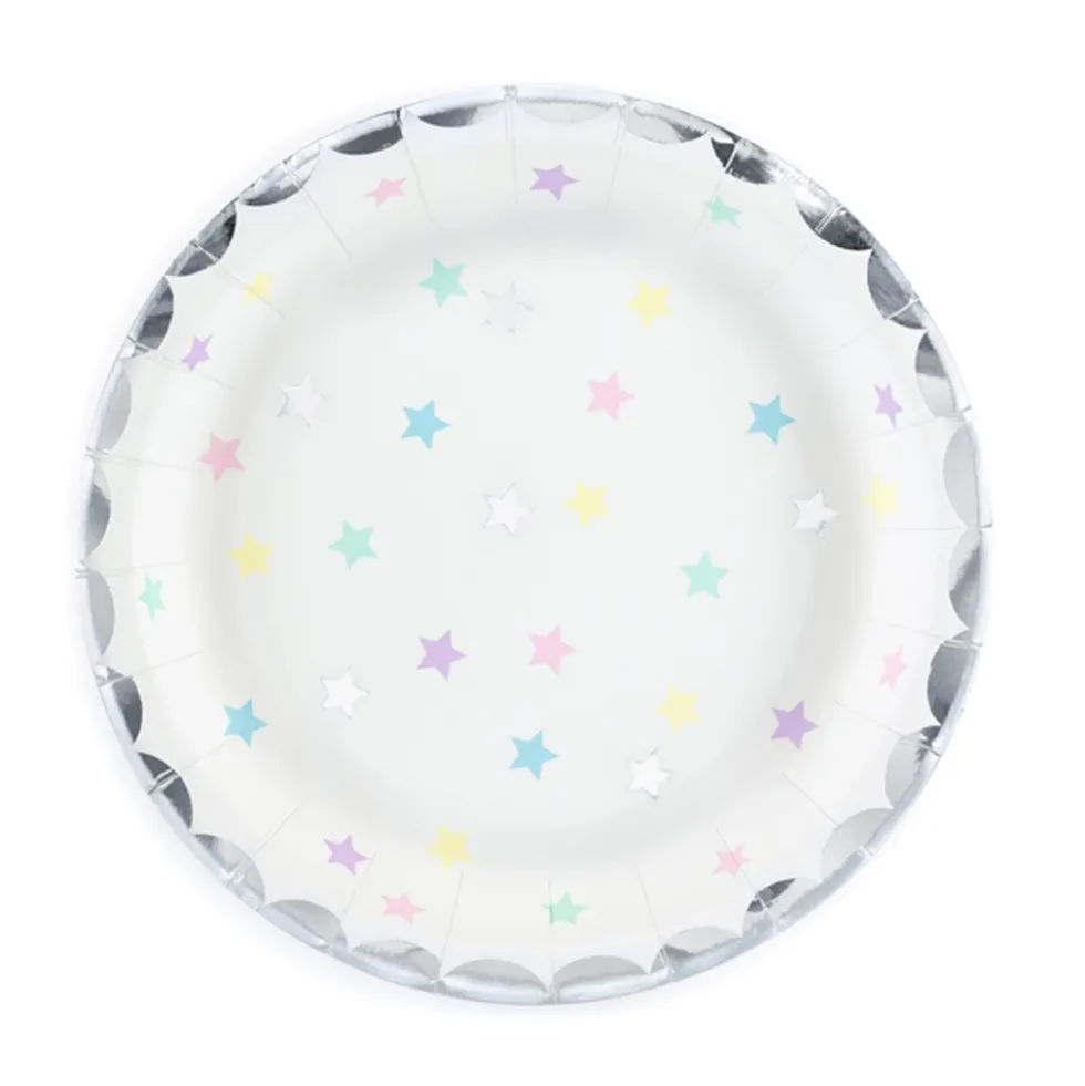 Set 6 Platos Estrellas de Unicornio 18 cm