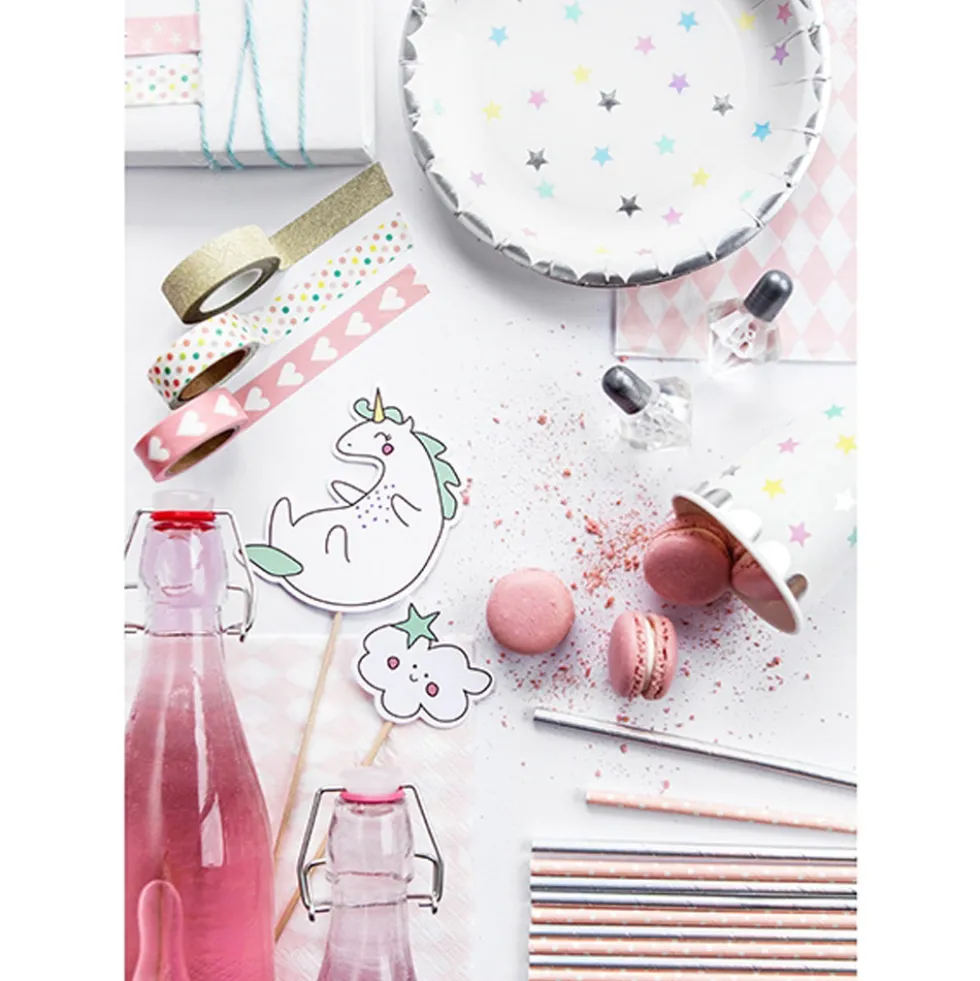 Set 6 Platos Estrellas de Unicornio 18 cm