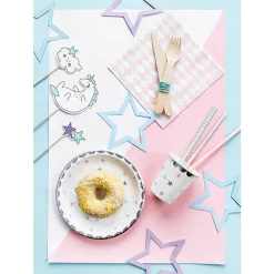 Set 6 Platos Estrellas de Unicornio 18 cm