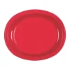 Set 8 Platos Ovalados Rojo Rubí 30 cm