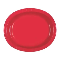 Set 8 Platos Ovalados Rojo Rubí 30 cm