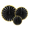 Set 3 Rosetas Decorativas Negro y Dorado