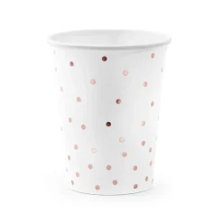 Set 6 Vasos Blancos con Lunares