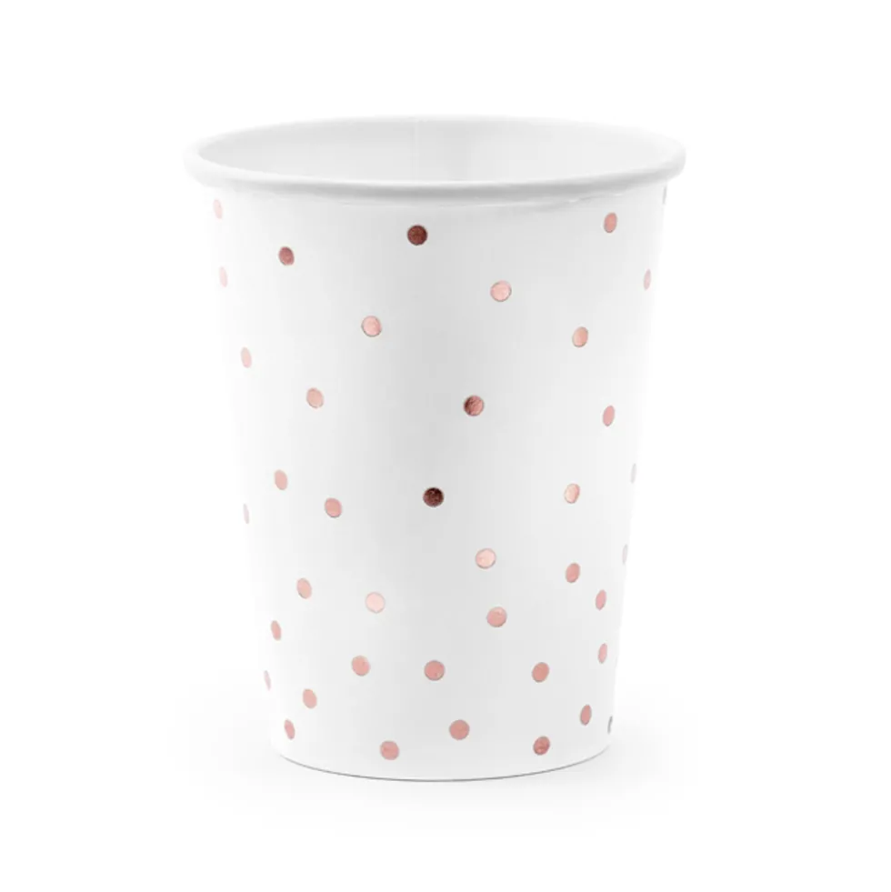 Set 6 Vasos Blancos con Lunares
