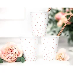 Set 6 Vasos Blancos con Lunares