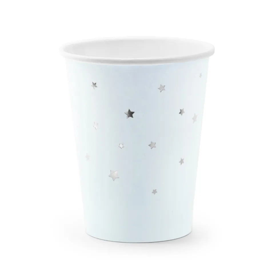Set 6 Vasos Estrellas Azul Claro