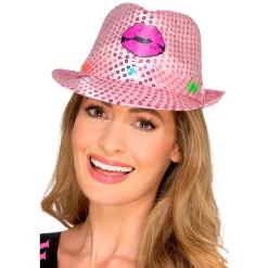 Sombrero Cowboy Rosa con Luces