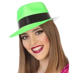 Sombrero Plástico Verde Neon