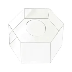 Soporte Hexagonal Transparente para Tartas 20 cm x 15 cm de alto